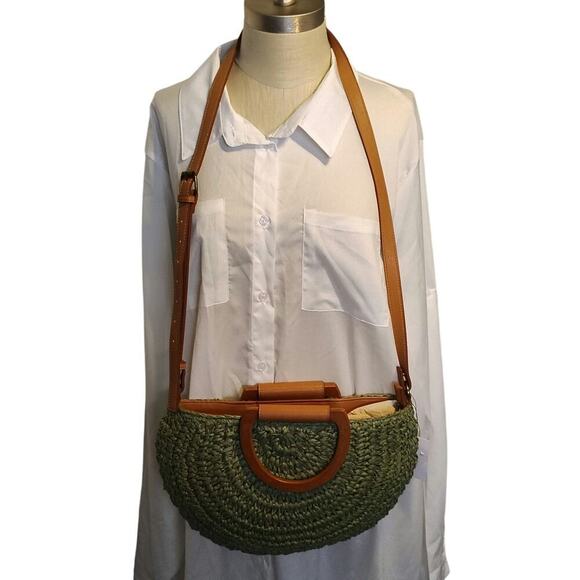 Sonoma Wiicker Crescent Bag Green OS - Picture 3 of 4